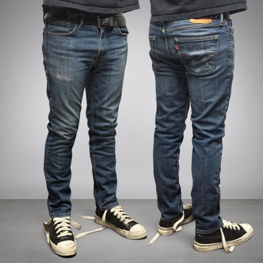 Levi-s Men's Blue and Navy Jeans